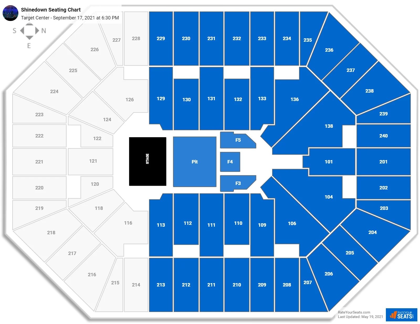 Target Center Seating Charts for Concerts