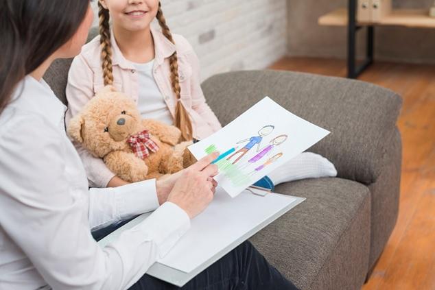 girl with drawing girl with drawing
