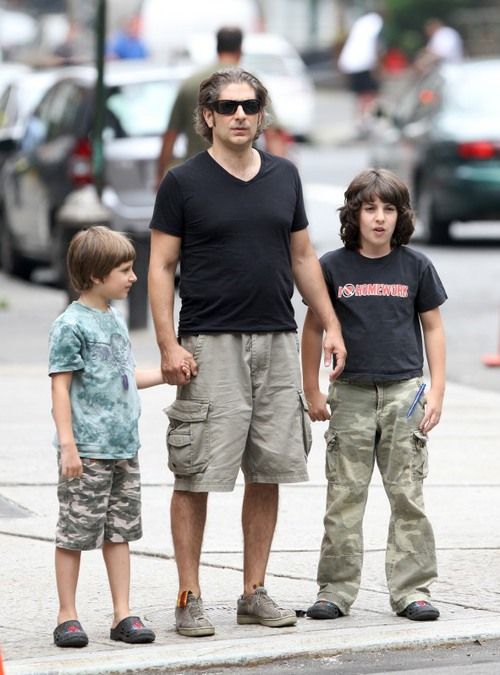 Michael Imperioli with his children, sons David (l now 13) and Vadim