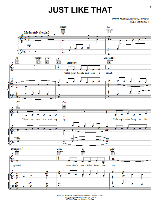 Just Like That Sheet Music Direct