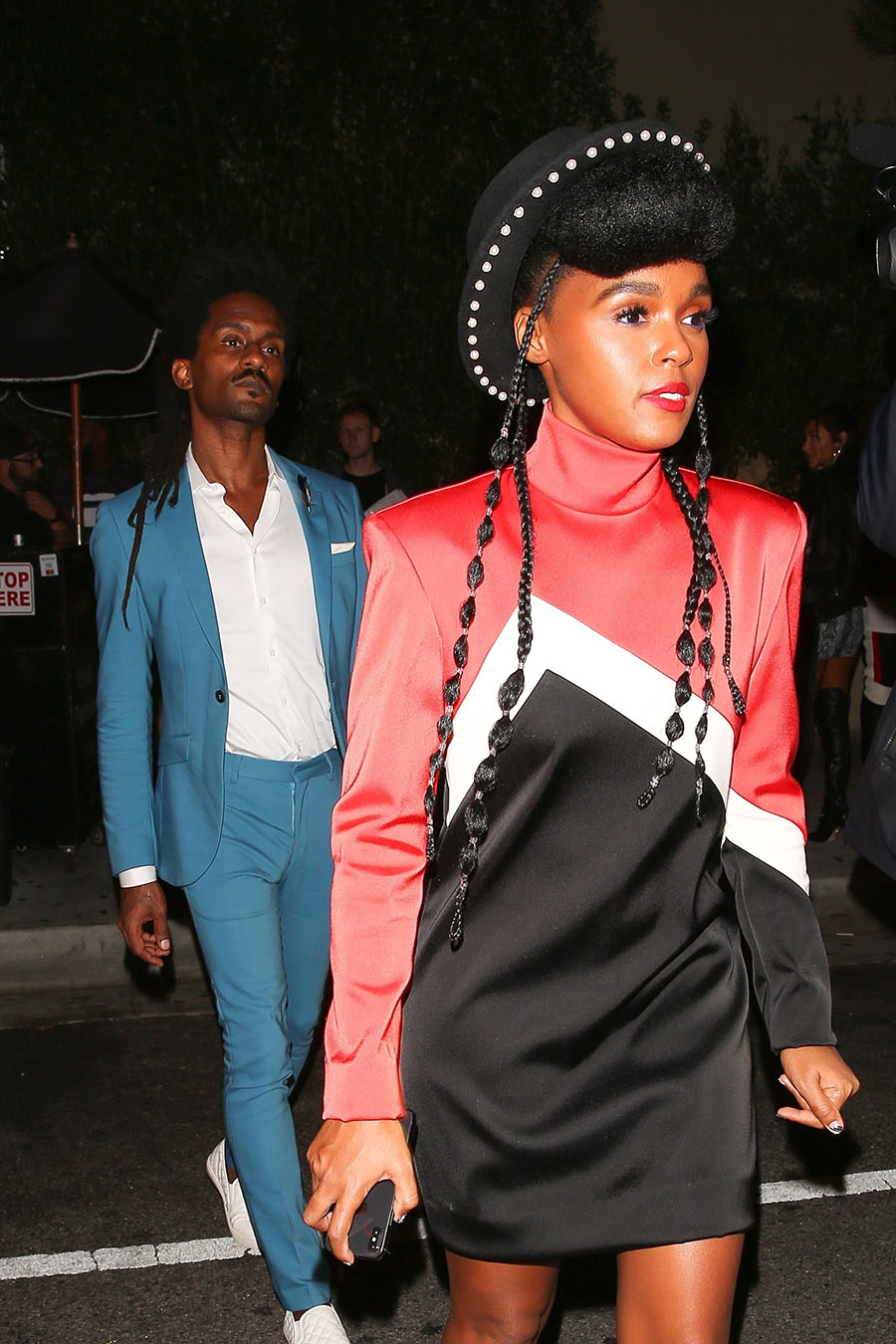 Janelle Monáe and er longtime boyfriend are seen leaving P Diddy’s 49th