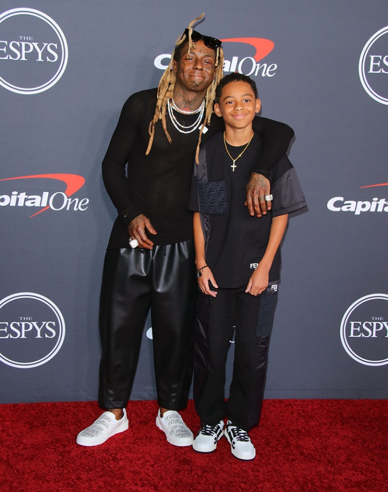 Celebrity Kids Lil Wayne & Son Kameron Attend 2022 ESPY Awards