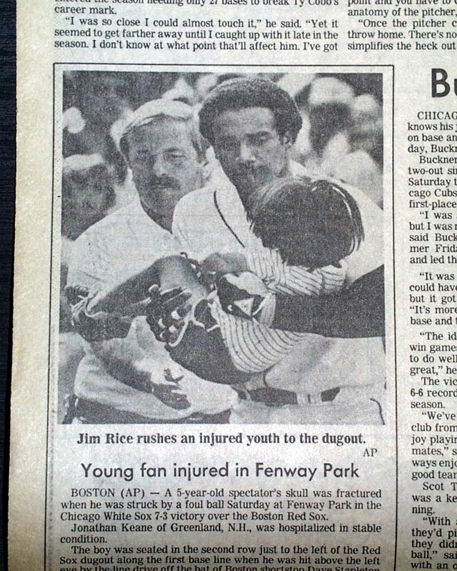 Jim Rice saves young boy's life... 1982...