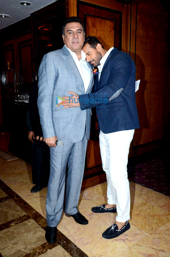 John Abraham with his dad at the Blue Label event Boman Irani, John