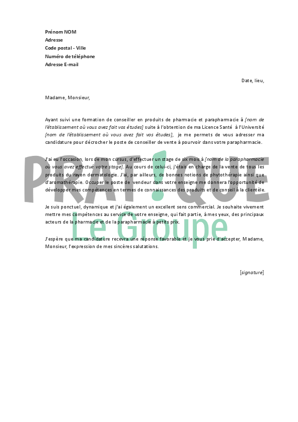 Exemple De Lettre De Motivation Vendeur Polyvalent Le