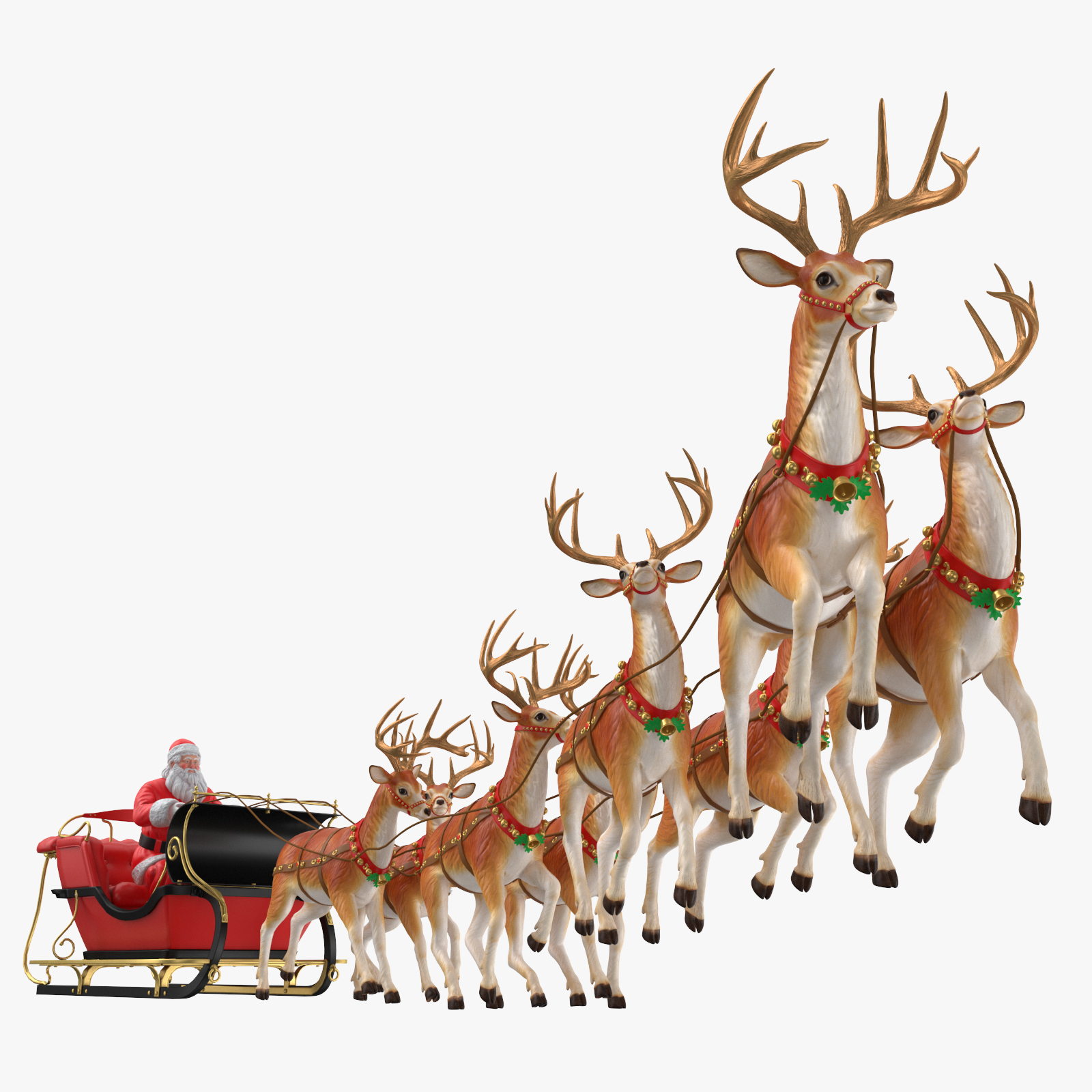 Santa claus reindeer flying 3D TurboSquid 1232838