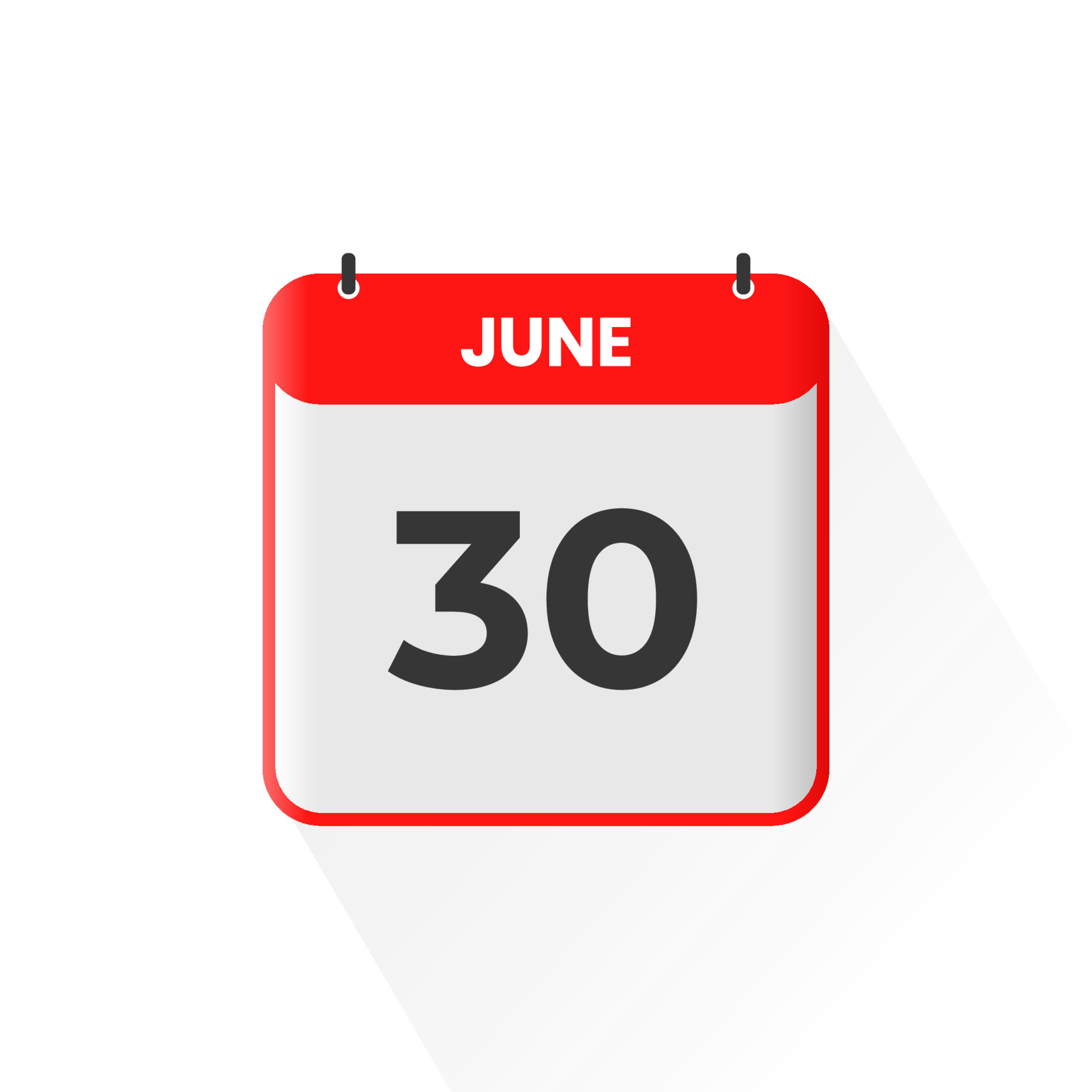 30th June calendar icon. June 30 calendar Date Month icon vector illustrator 12919675 Vector Art