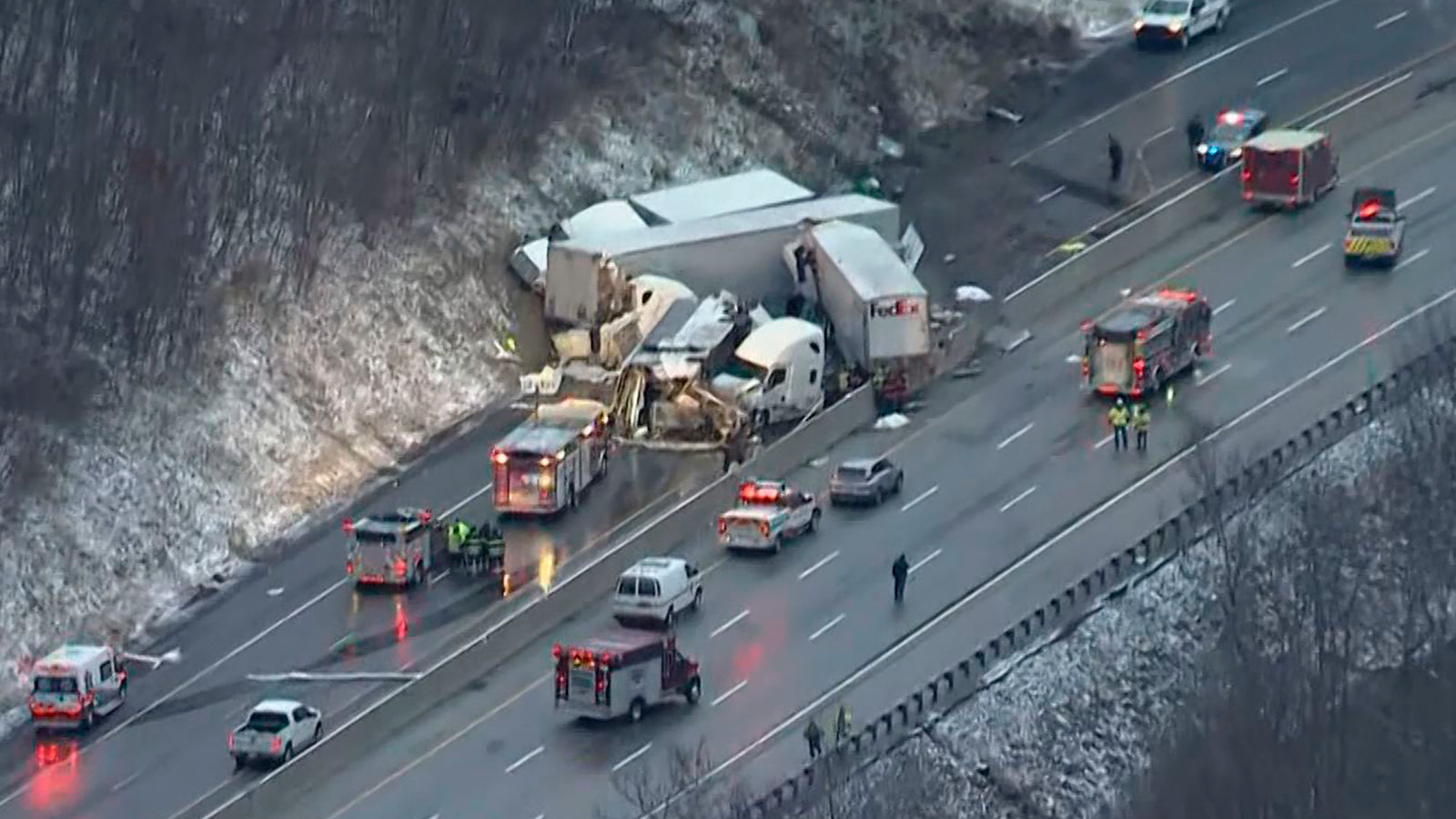 5 Dead and 60 Injured in Pennsylvania Turnpike MultiVehicle Crash