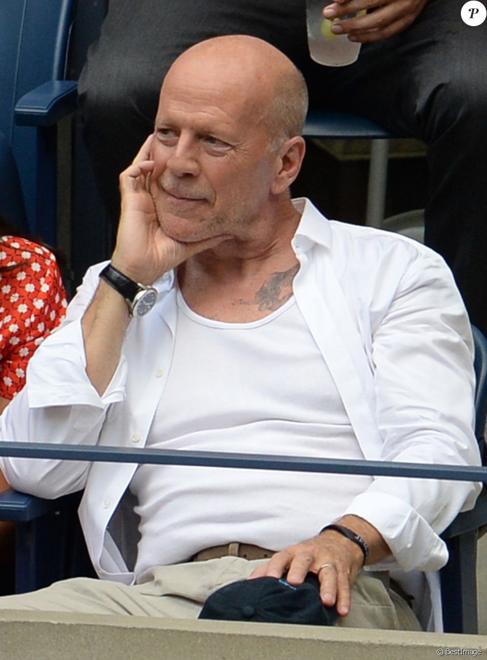 Bruce Willis lors de la demi finale de tennis de l' US open 2016 à New