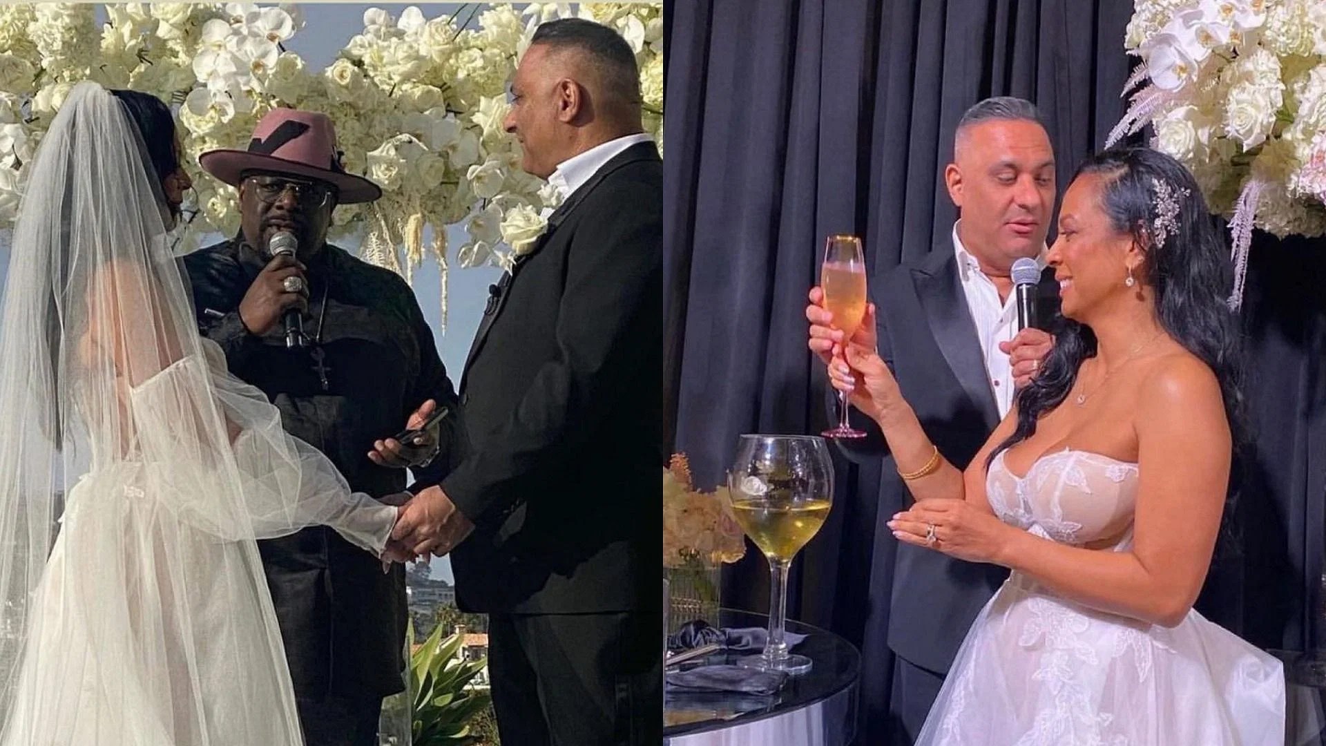 What is Russell Peters' wife's name? Comedian gets married with several
