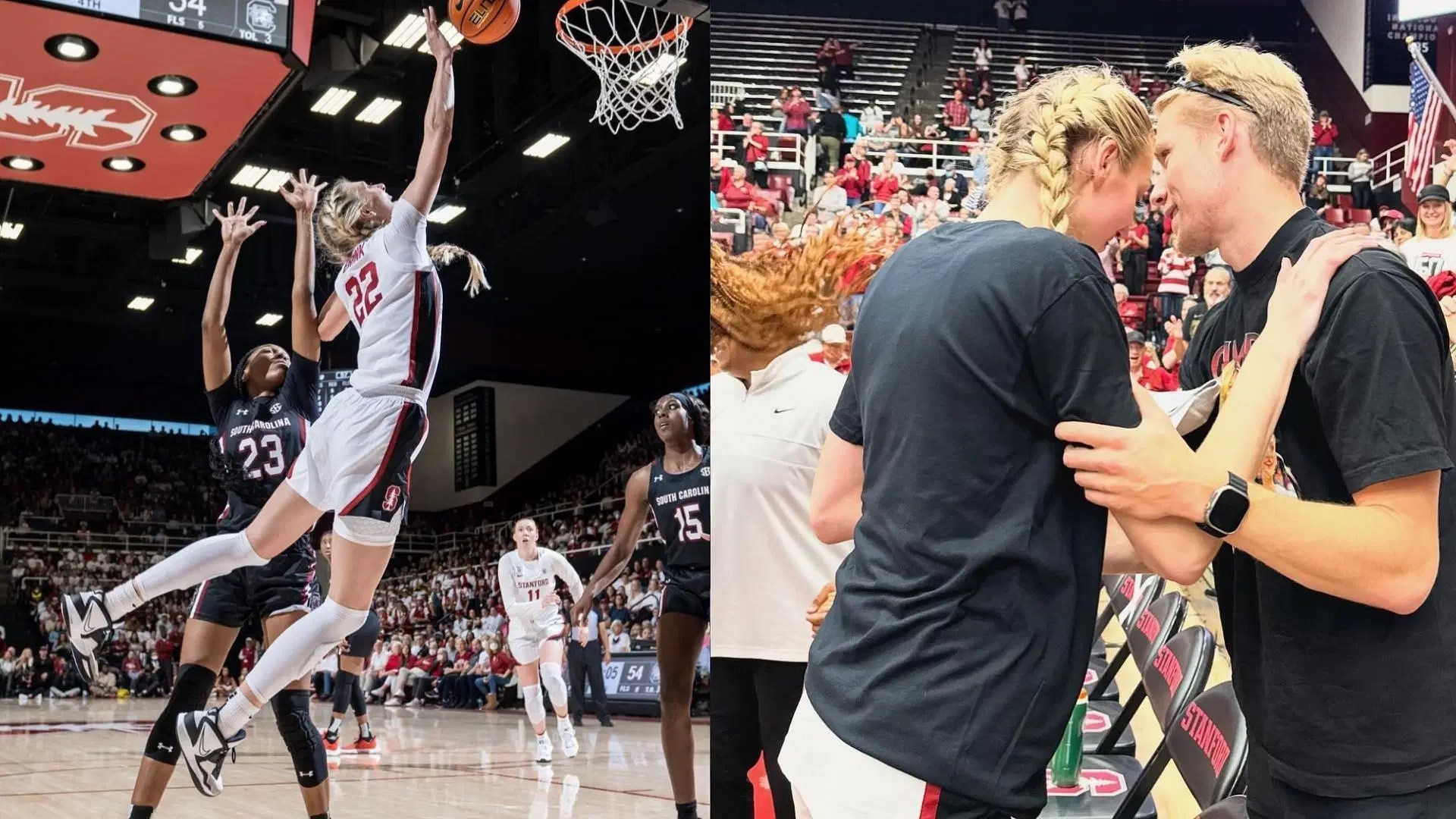 Stanford star Cameron Brink and BF Ben Felter prep for March Madness