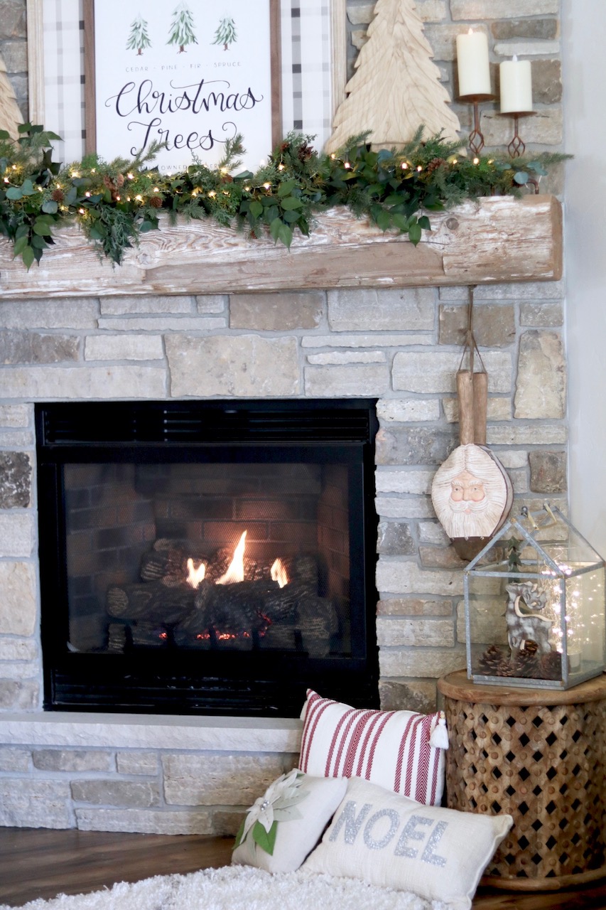 Farmhouse Christmas Mantel Diy Plaid Sign Sugar Maple Notes