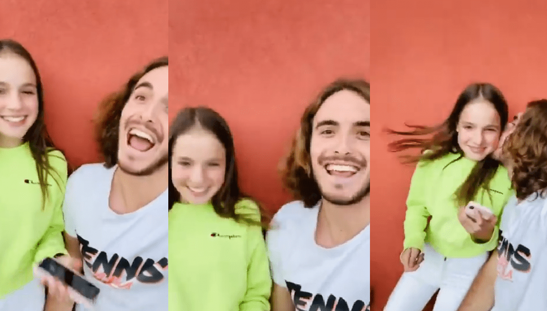 WATCH. Stefanos Tsitsipas having some "crazy" fun with his little