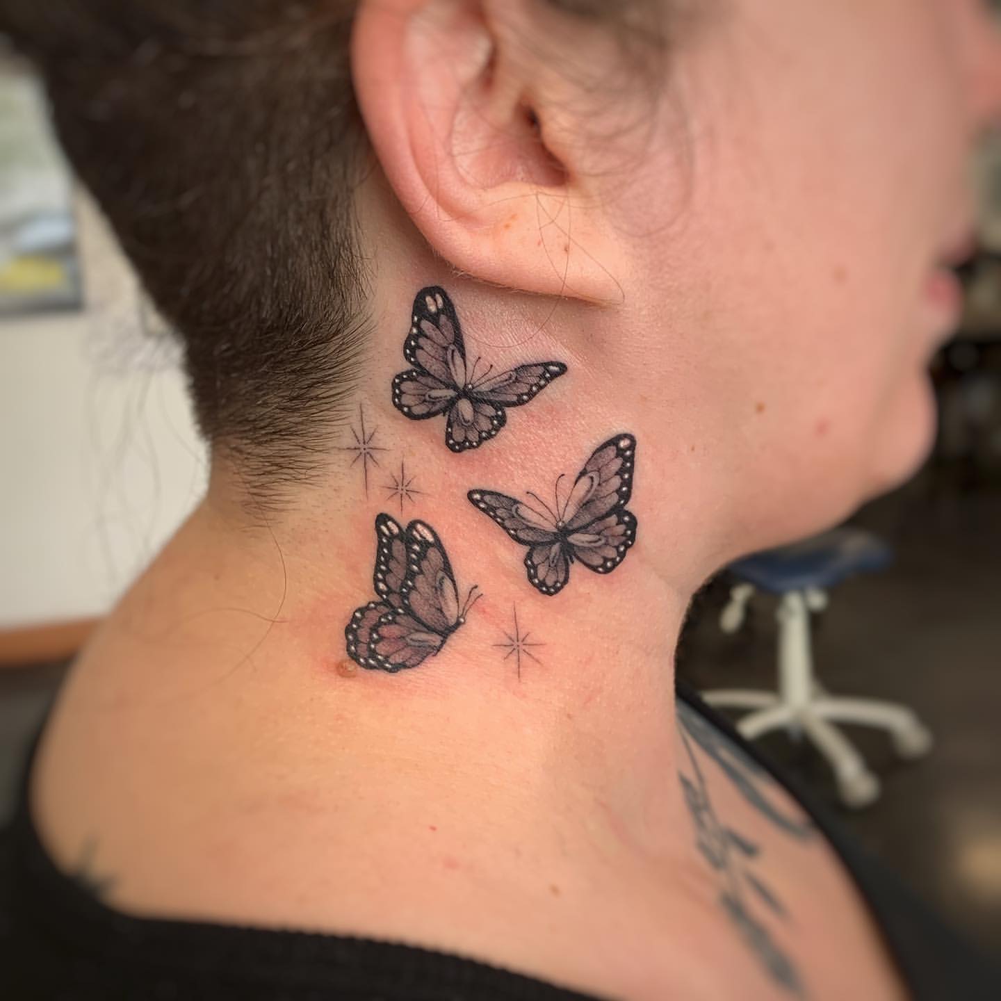 25 Cool Butterfly Neck Tattoo Ideas for Men & Women in 2023
