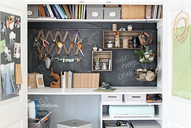 Designing A Closet Desk And Functional Home Work Space The Crazy Craft Lady