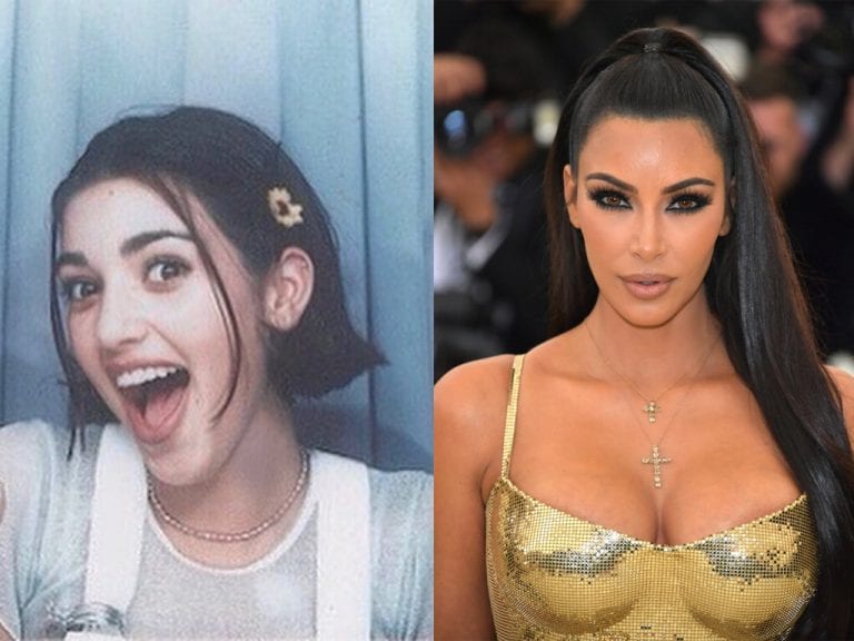 Kim Kardashian posted this photo of herself in eighth grade in the