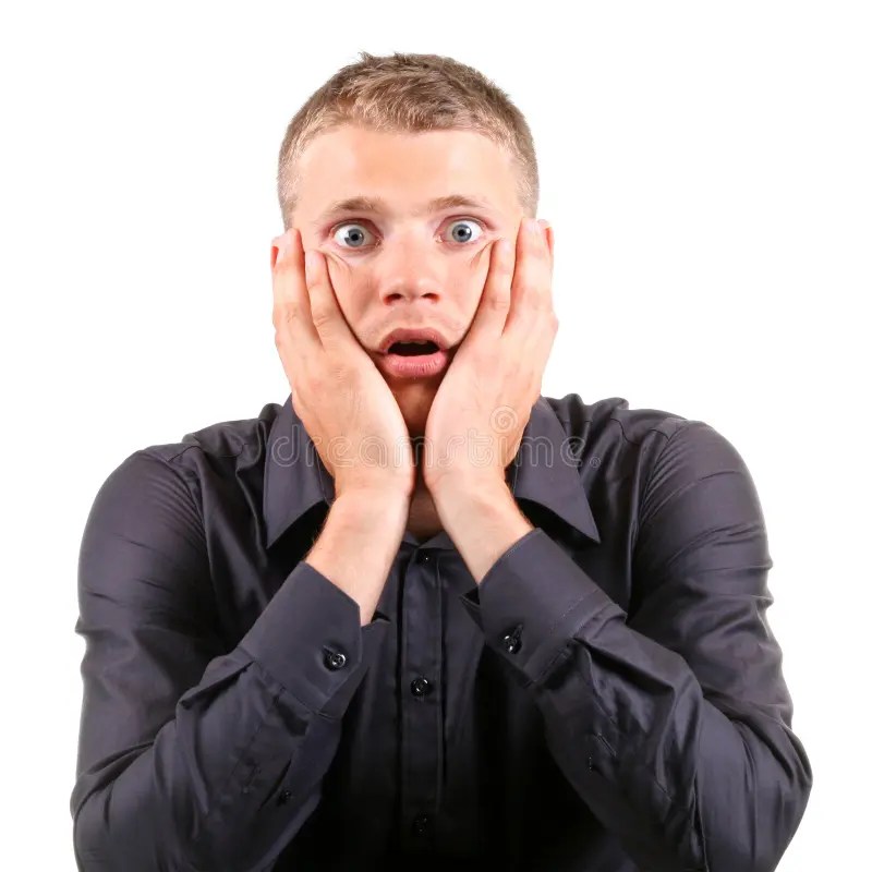 Shocked Man stock photo. Image of long, screaming, young 24380874