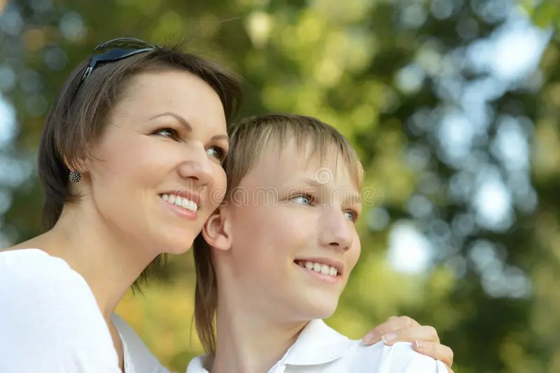 Son with his mom stock photo. Image of family, summer 46045372