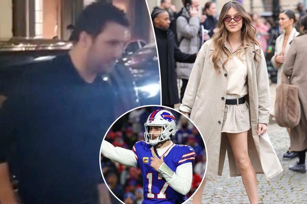 Josh Allen has wardrobe malfunction in Paris with Hailee Steinfeld