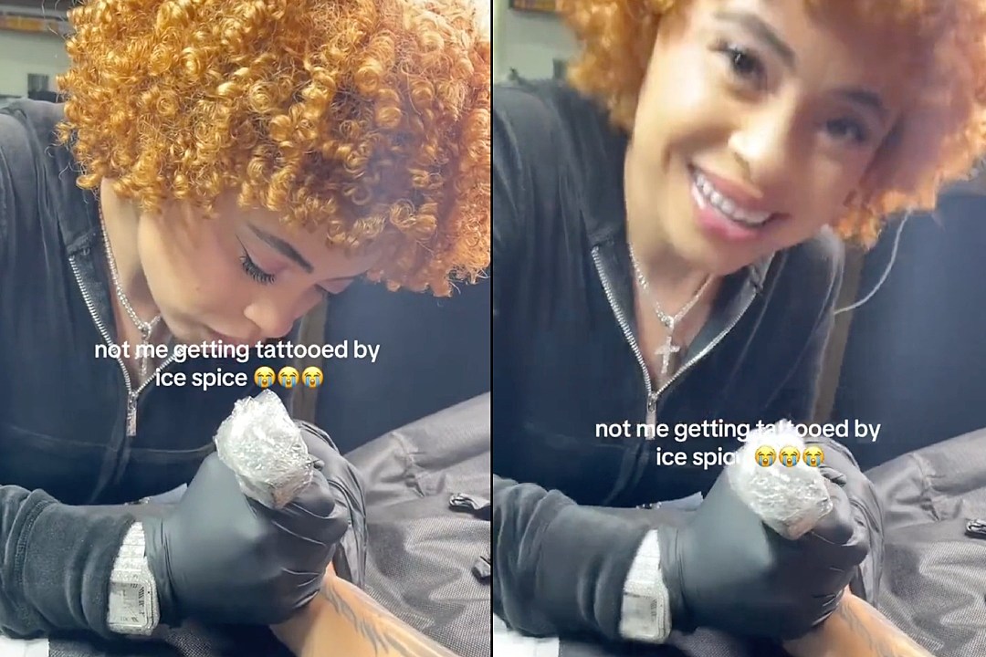 Ice Spice Gives a Tattoo Artist a Few New Tattoos on His Hand XXL