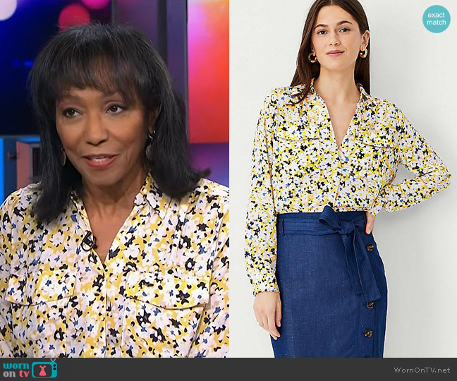 WornOnTV Rehema Ellis’s floral print shirt on NBC News Daily Clothes