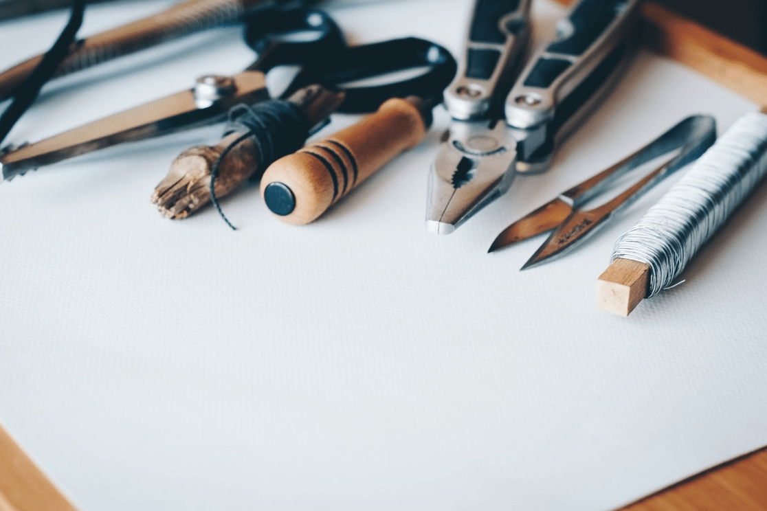 Tools on a work table
