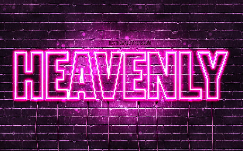 Heavenly with names, female names, Heavenly name, purple neon lights