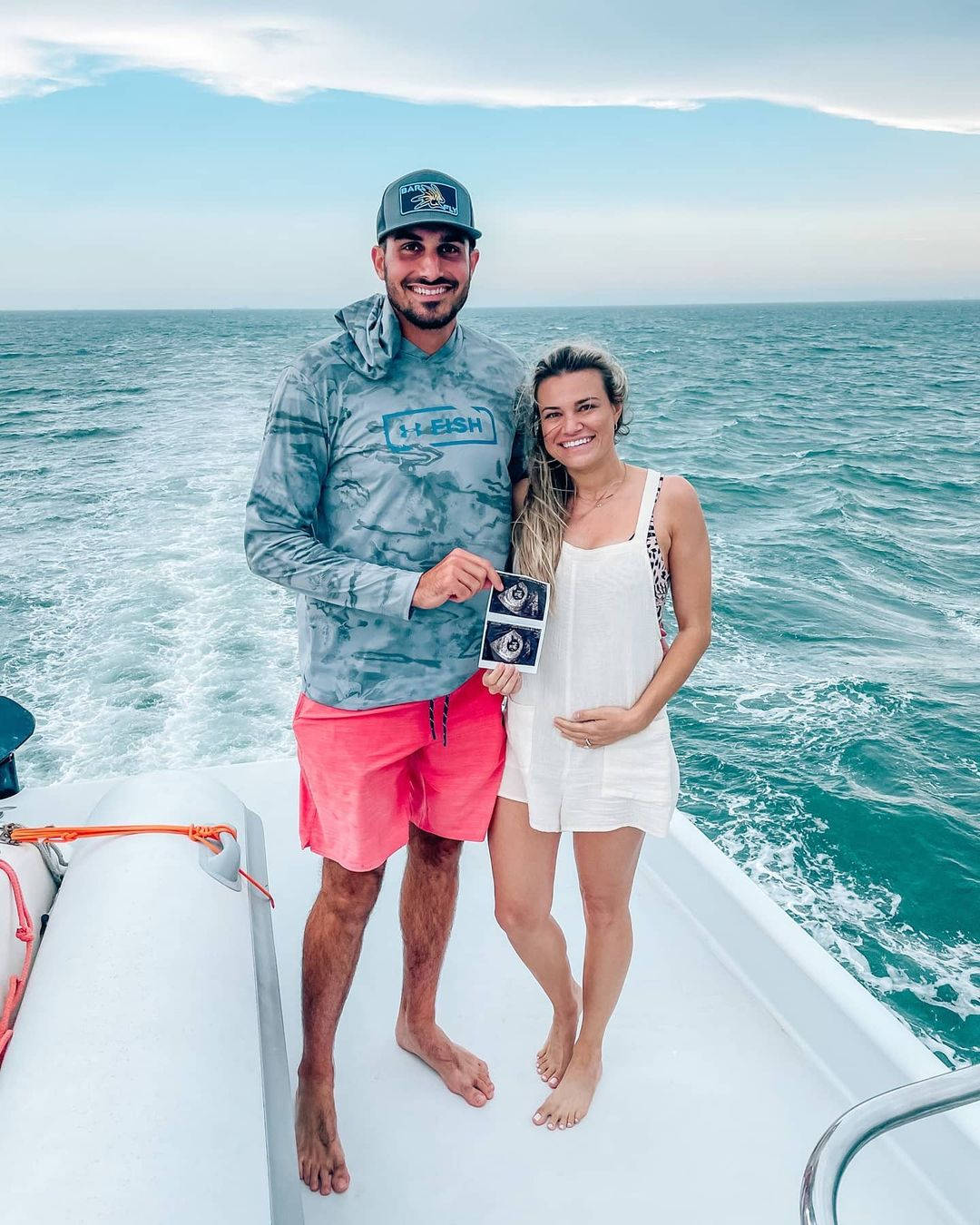 Download Zach Eflin And Wife On Yacht Wallpaper