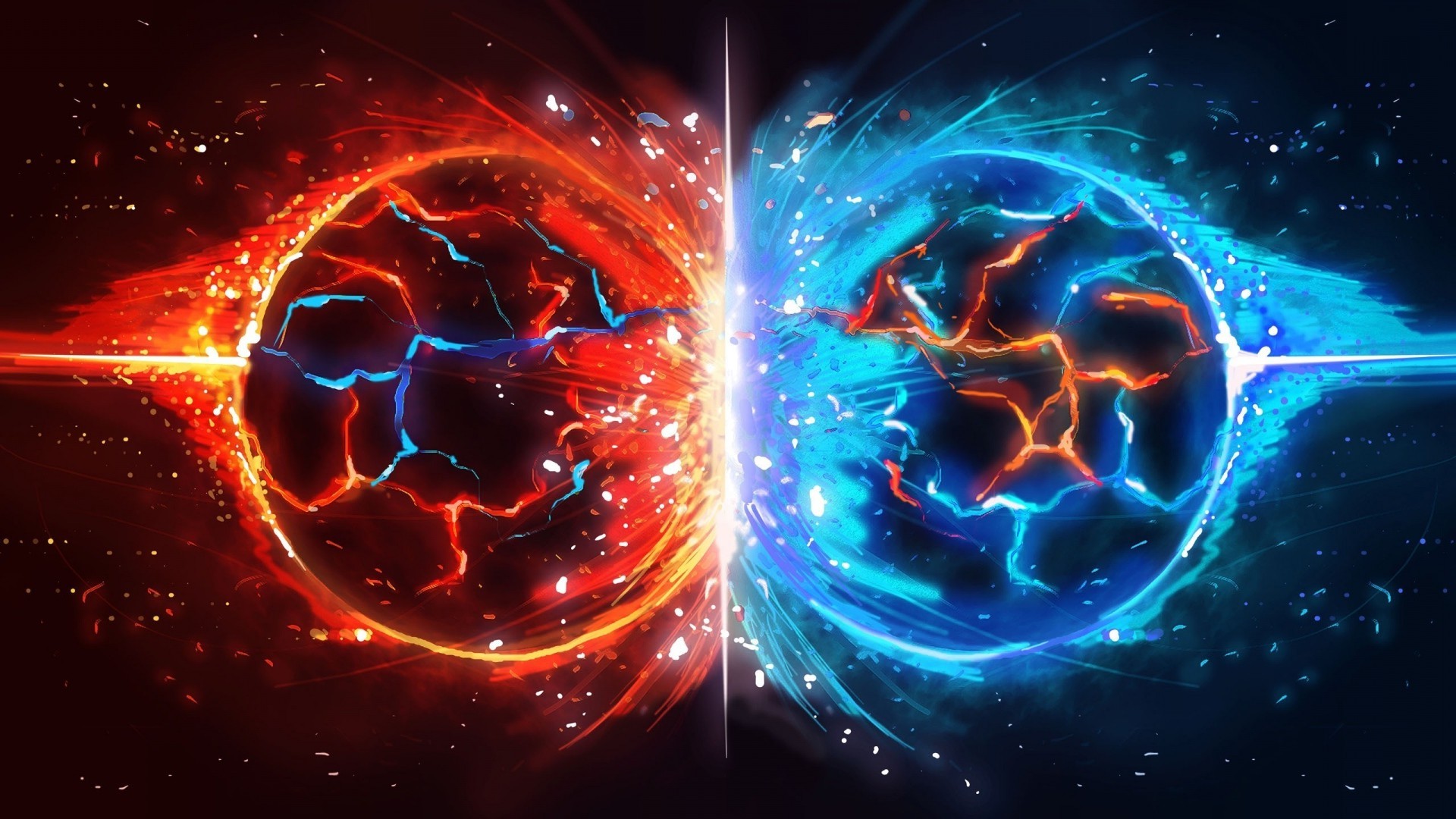 Child Of Eden, Video Games, Ubisoft, Sphere, Blue, Red, Symmetry
