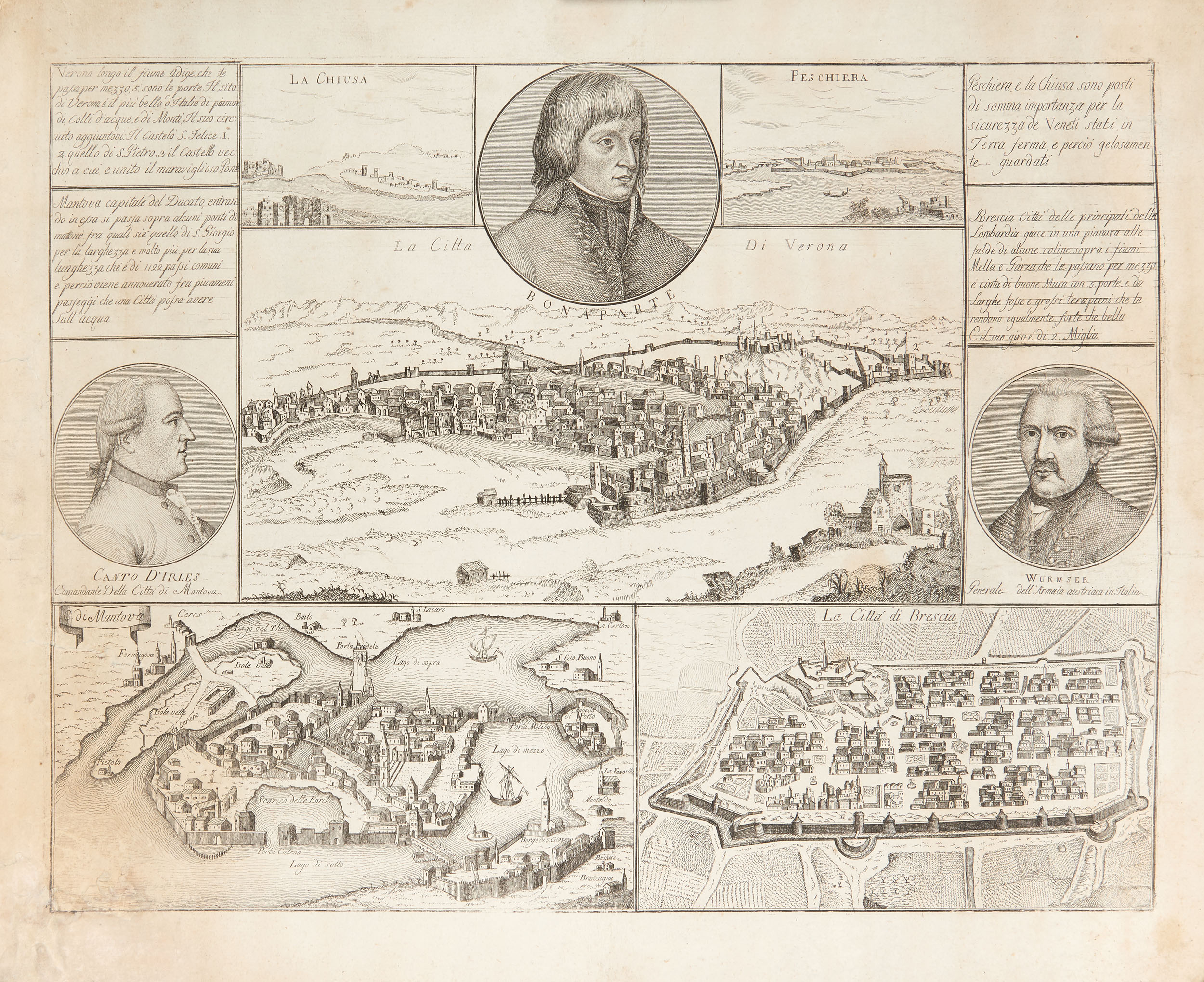 [NAPOLEONIC] . View of the quadrilateral with Verona, the lock