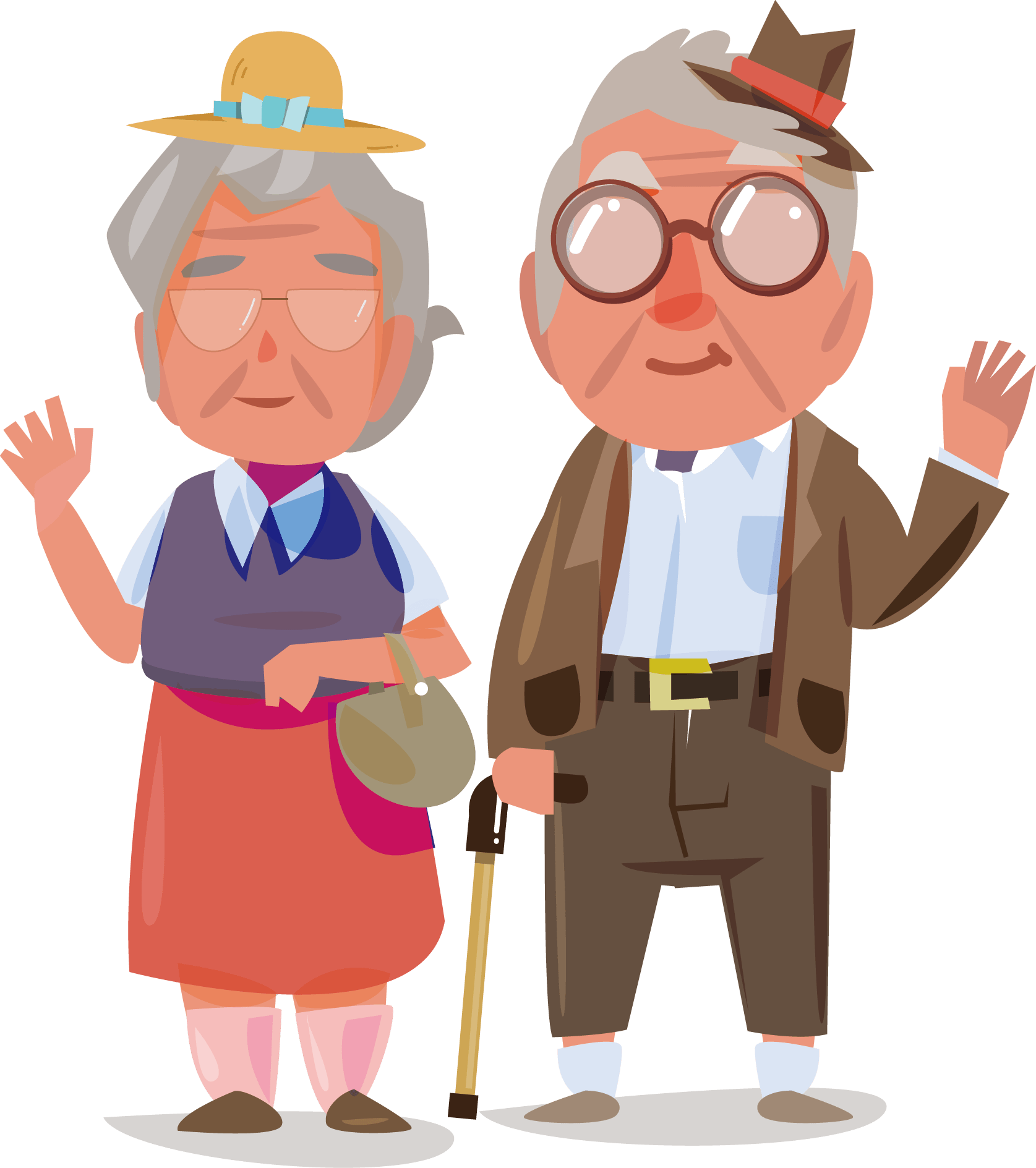 Grandparents Clipart Cartoon Old Age Security Png Download Full