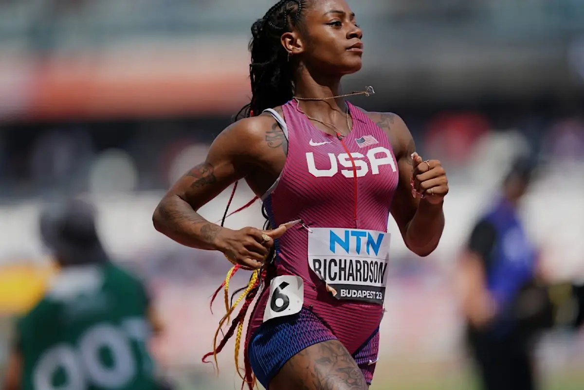 Sha'Carri Richardson vs MarieJosée Ta Lou Women's 200m heats start