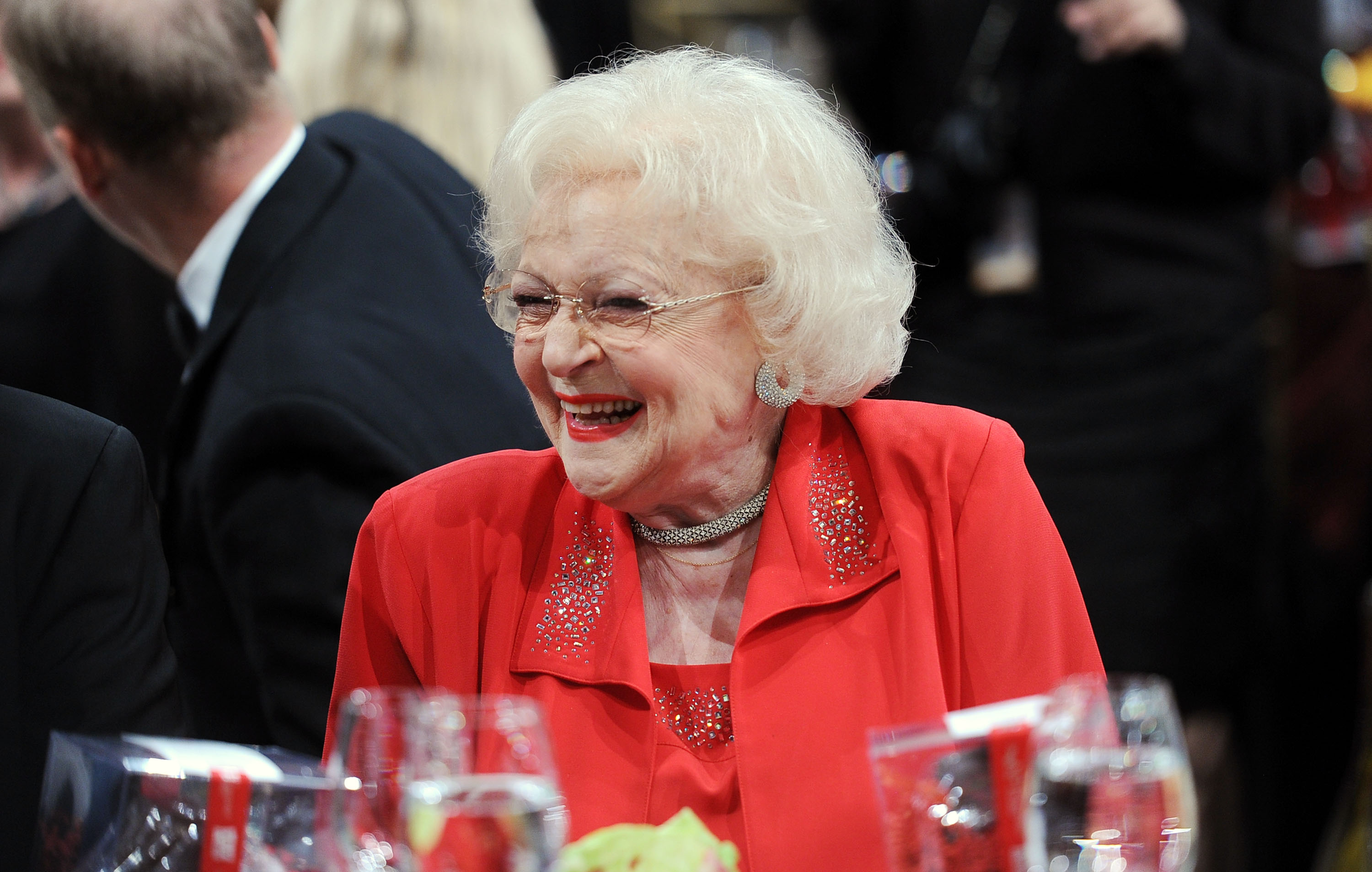 Actress Betty White smiles