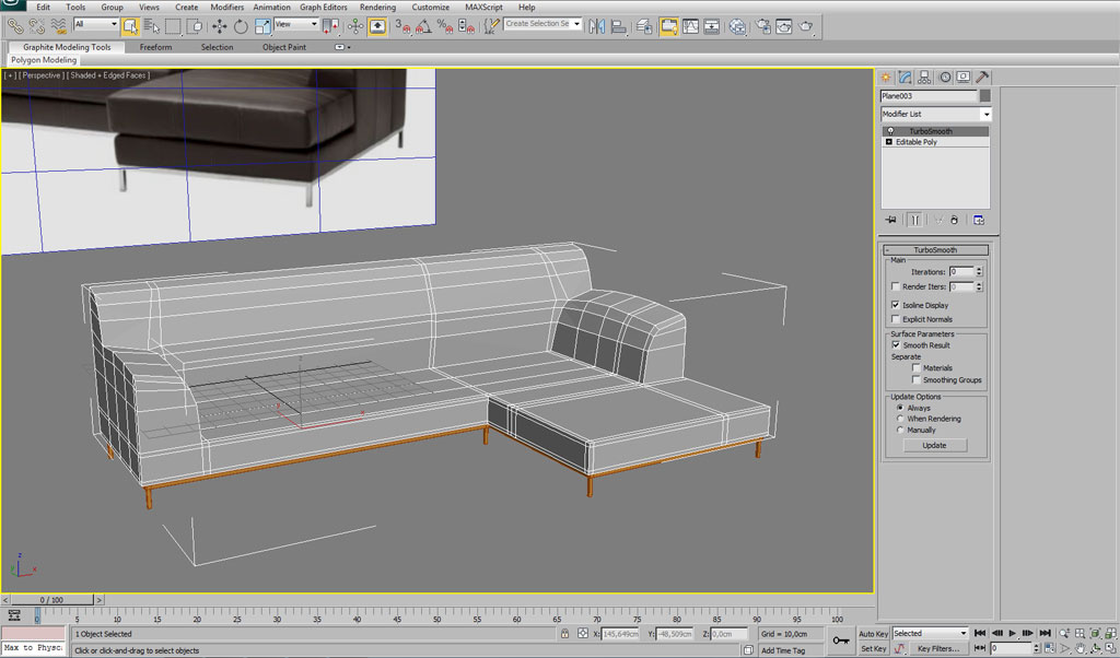 Modelling an interior sofa using 3ds Max Interior 3D