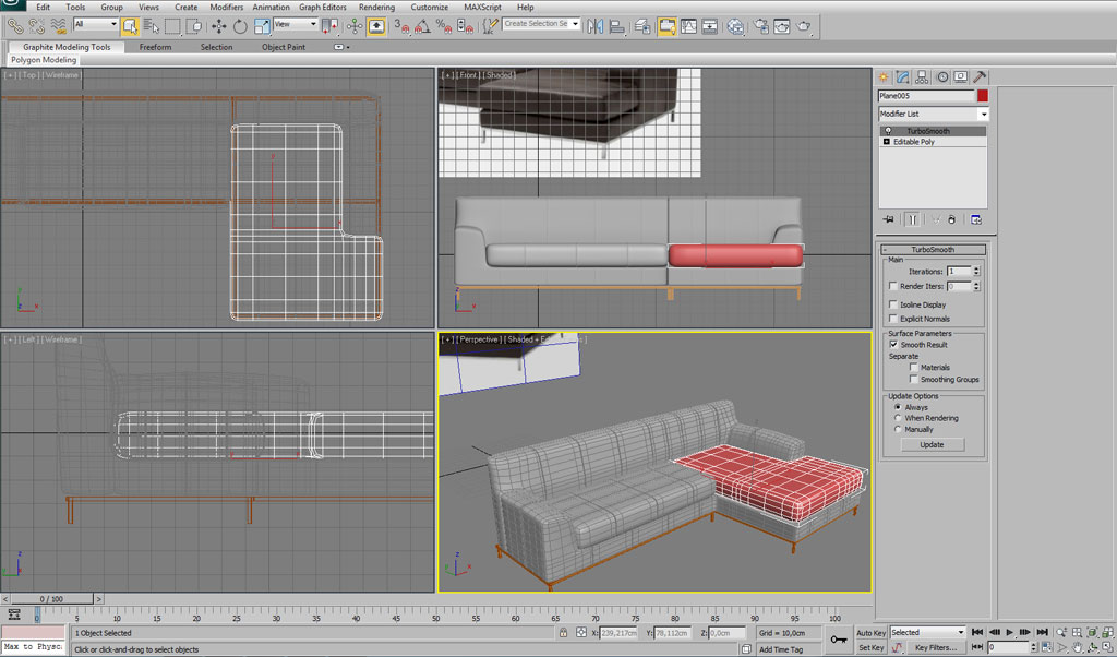 Modelling an interior sofa using 3ds Max Interior 3D