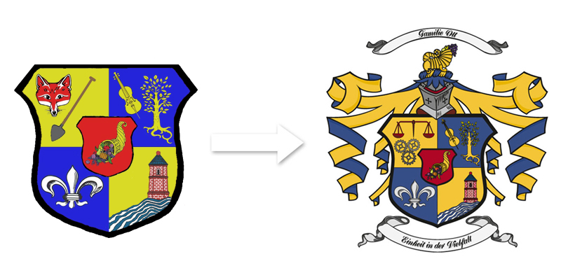 Familienwappen erstellen modern gestalten Gestaltung