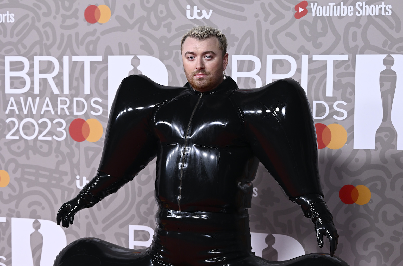 2023 Brit Awards Sam Smith Wears Inflatable Latex Outfit Billboard