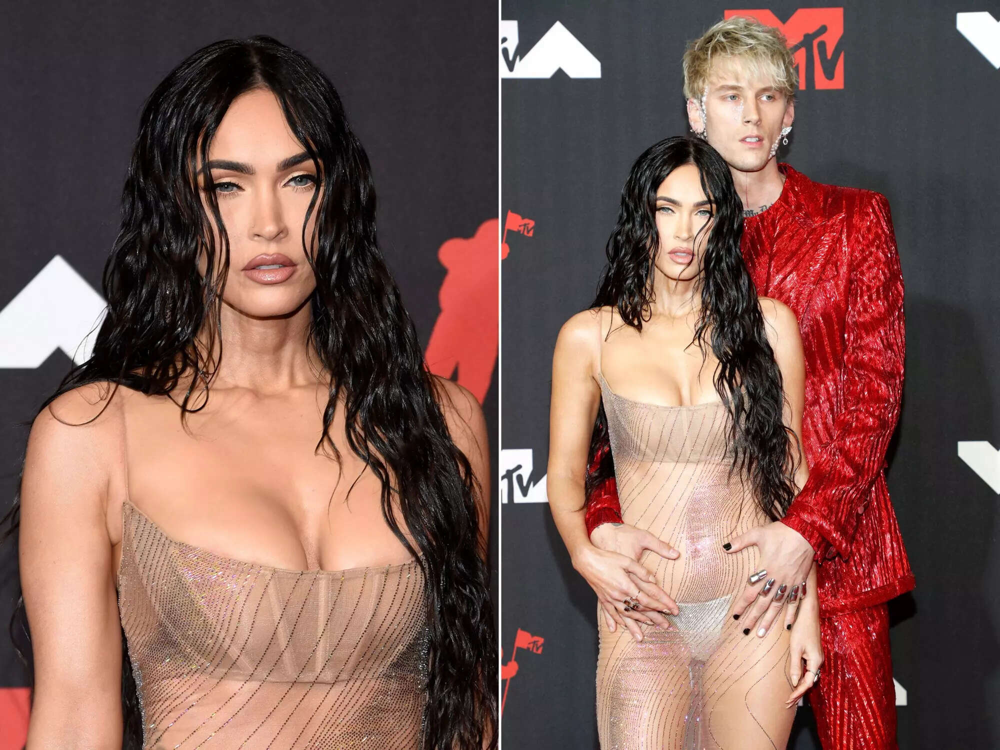 Megan Fox wore a completely sheer dress to the 2021 MTV Video Music