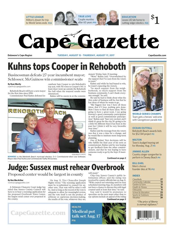 For some, Cape Gazette to arrive Wednesday Cape Gazette