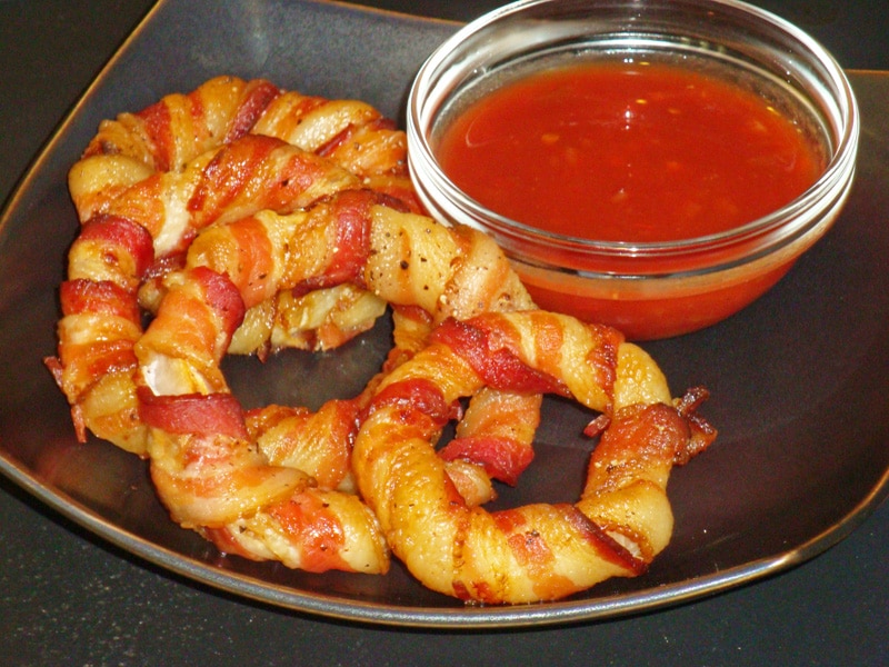 Bacon Wrapped Onion Rings 2 by Judy Barnes Baker