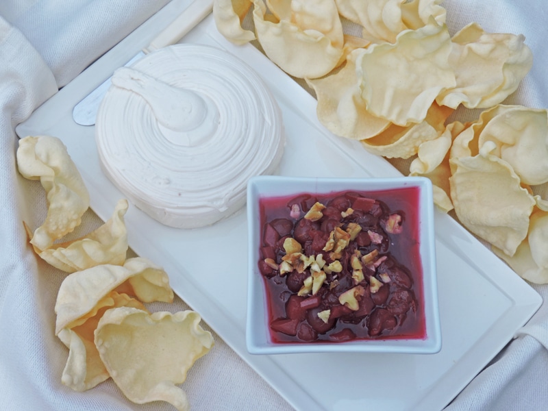 Cranberry chutney with papadams