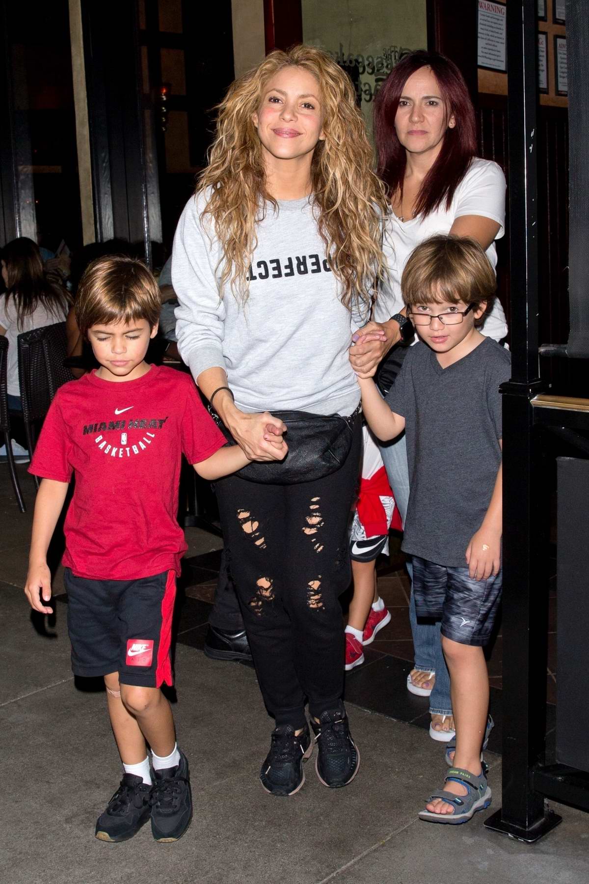 Shakira takes her sons to dinner at 'The Cheesecake Factory' in Beverly