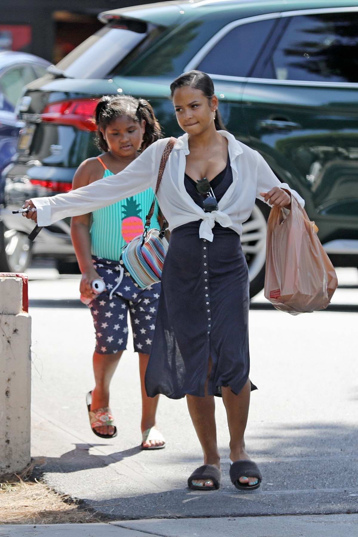 christina milian spotted while out for some grocery shopping with her