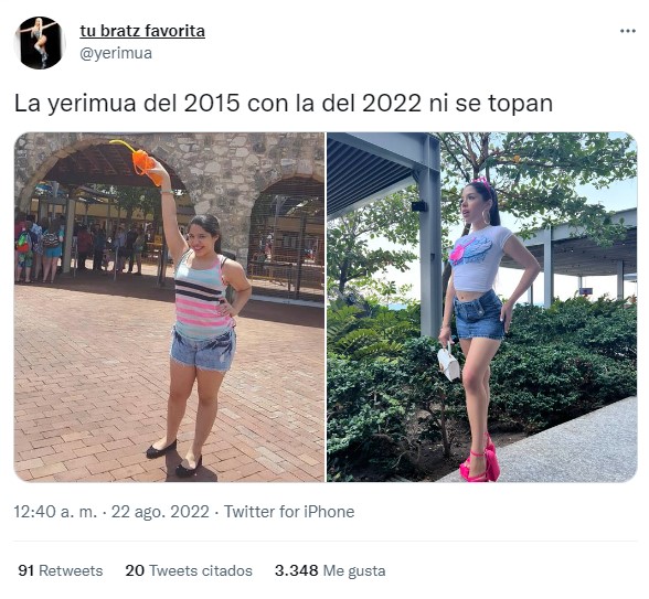 El antes y después de Yeri Mua La influencer publica foto de hace 7