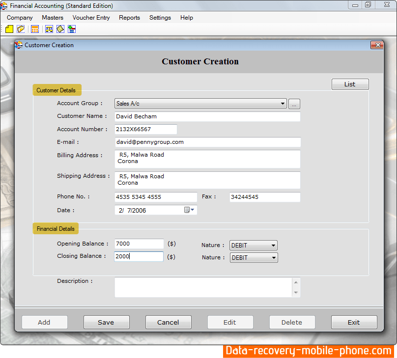 Billing and inventory management software screenshots