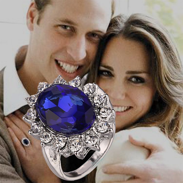 2015 NEW Princess Diana Ring Kate Princess Diana William Sapphire