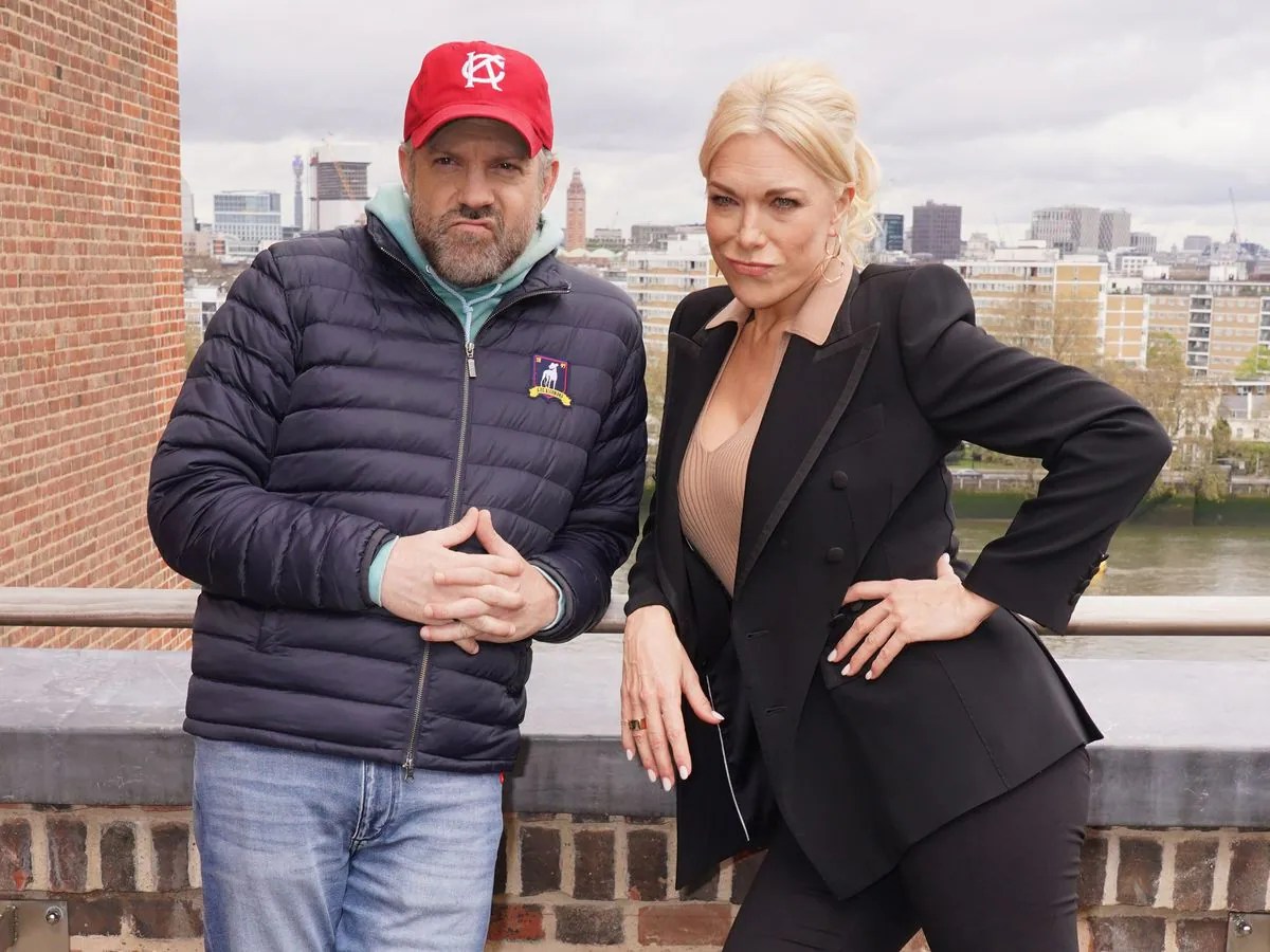 Jason Sudeikis and Hannah Waddingham in good spirits promoting Ted