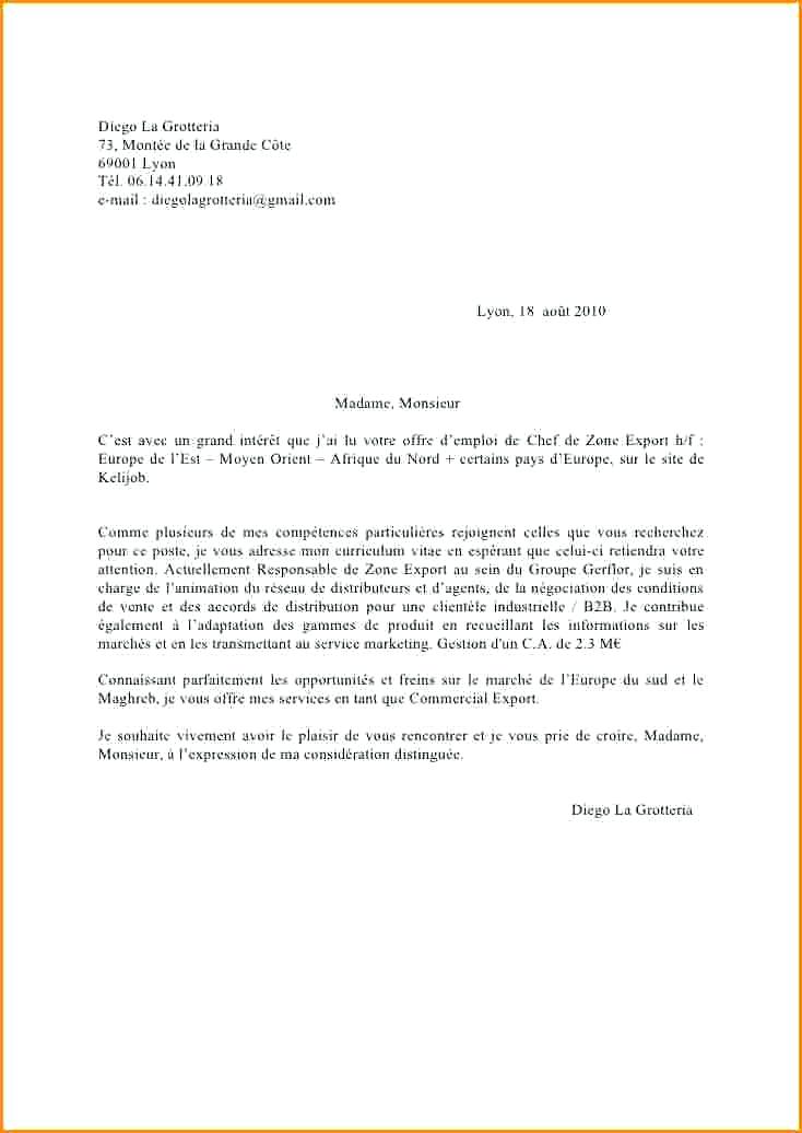 lettre de motivation comercial Modele de lettre type