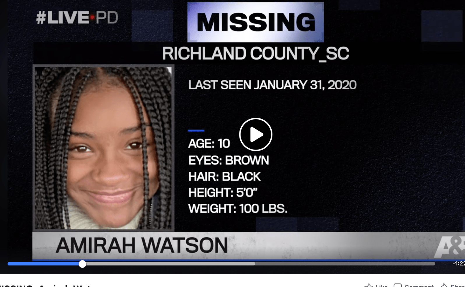 Where is Amirah Watson? Missing SC girl's case on LivePd