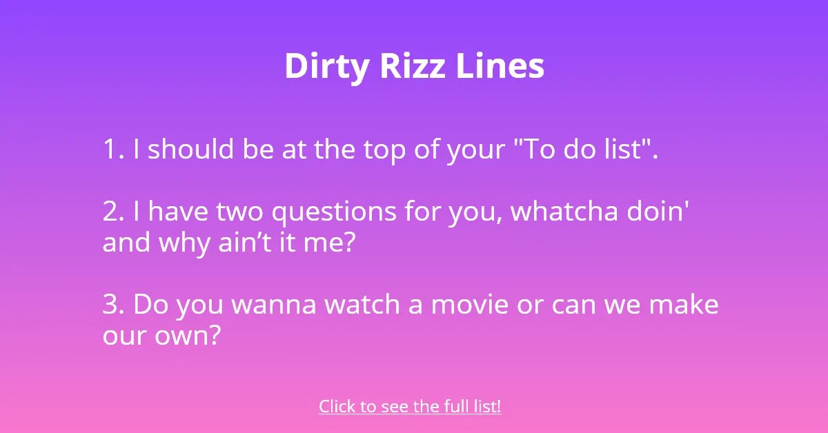 70+ Dirty, Funny, and Best Rizz Lines Followchain